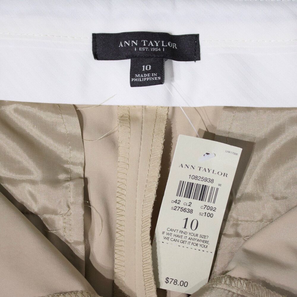 NWT Ann Taylor Curvy Fit Cropped Pants Light Beige Stretch Women Size 10 (A6) - Picture 8 of 14